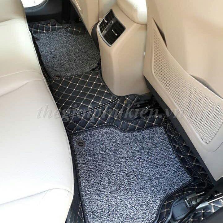 Thảm sàn, lót sàn da 6D vân Carbon cho Mitsubishi Xpander kèm thảm rối chống bụi cao cấp
