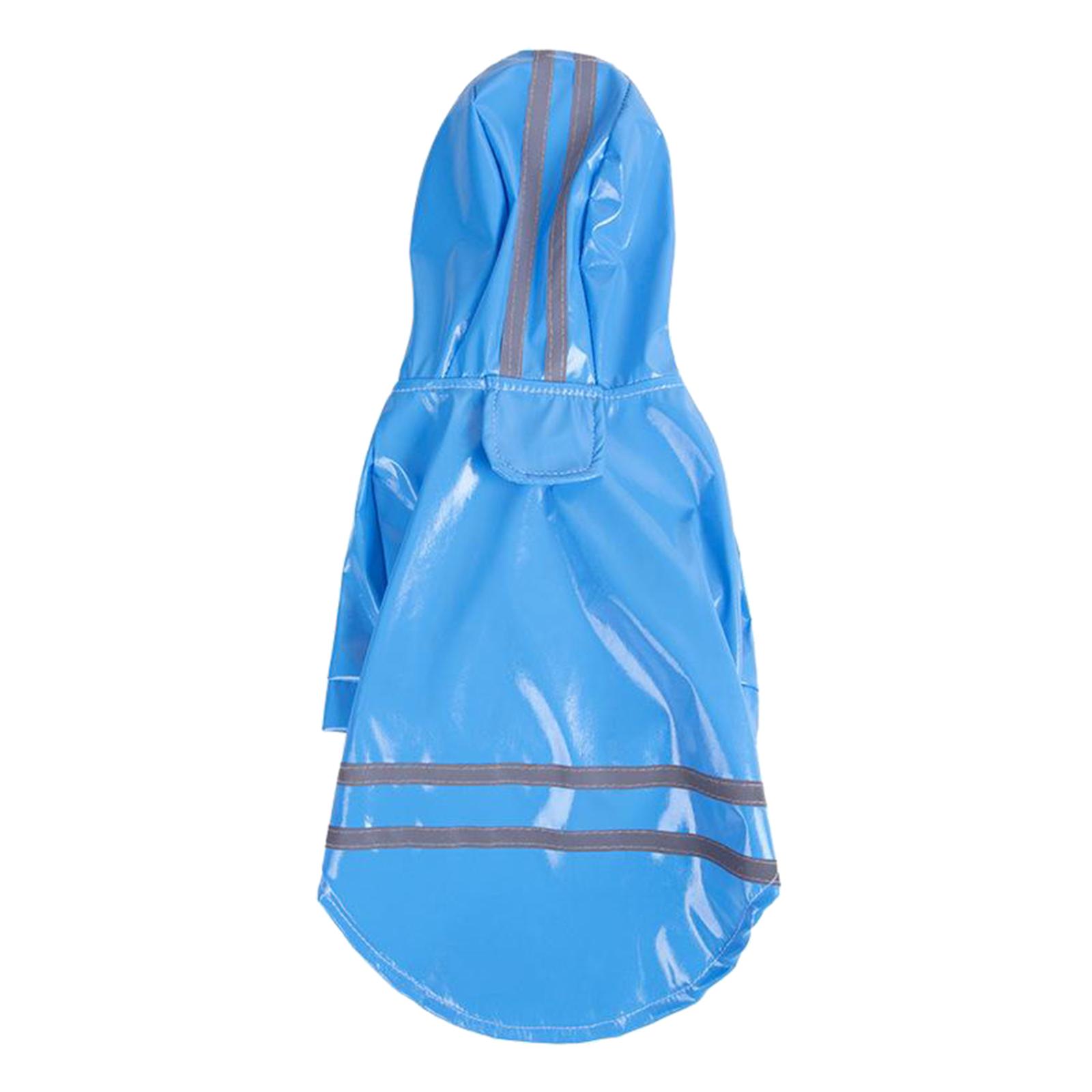 Dog Raincoat with Hood Doggie Reflective Jacket Waterproof S- XL
