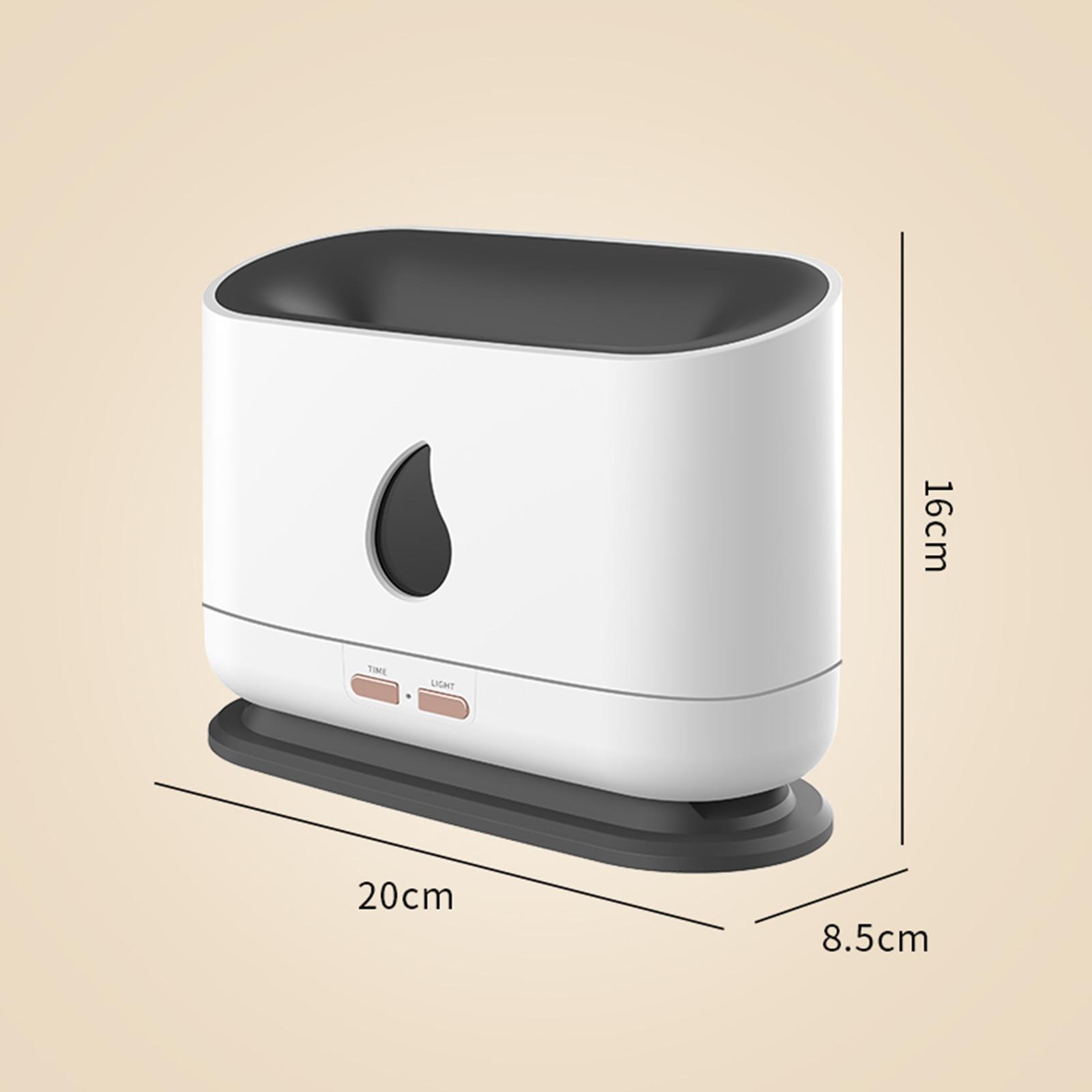 Air Humidifier with Flame Night Light Quiet 200ml Water Tank Aroma Diffuser