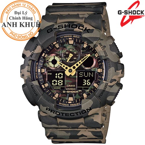 Đồng hồ nam dây nhựa G-SHOCK Casio Anh Khuê GA-100CM-5ADR