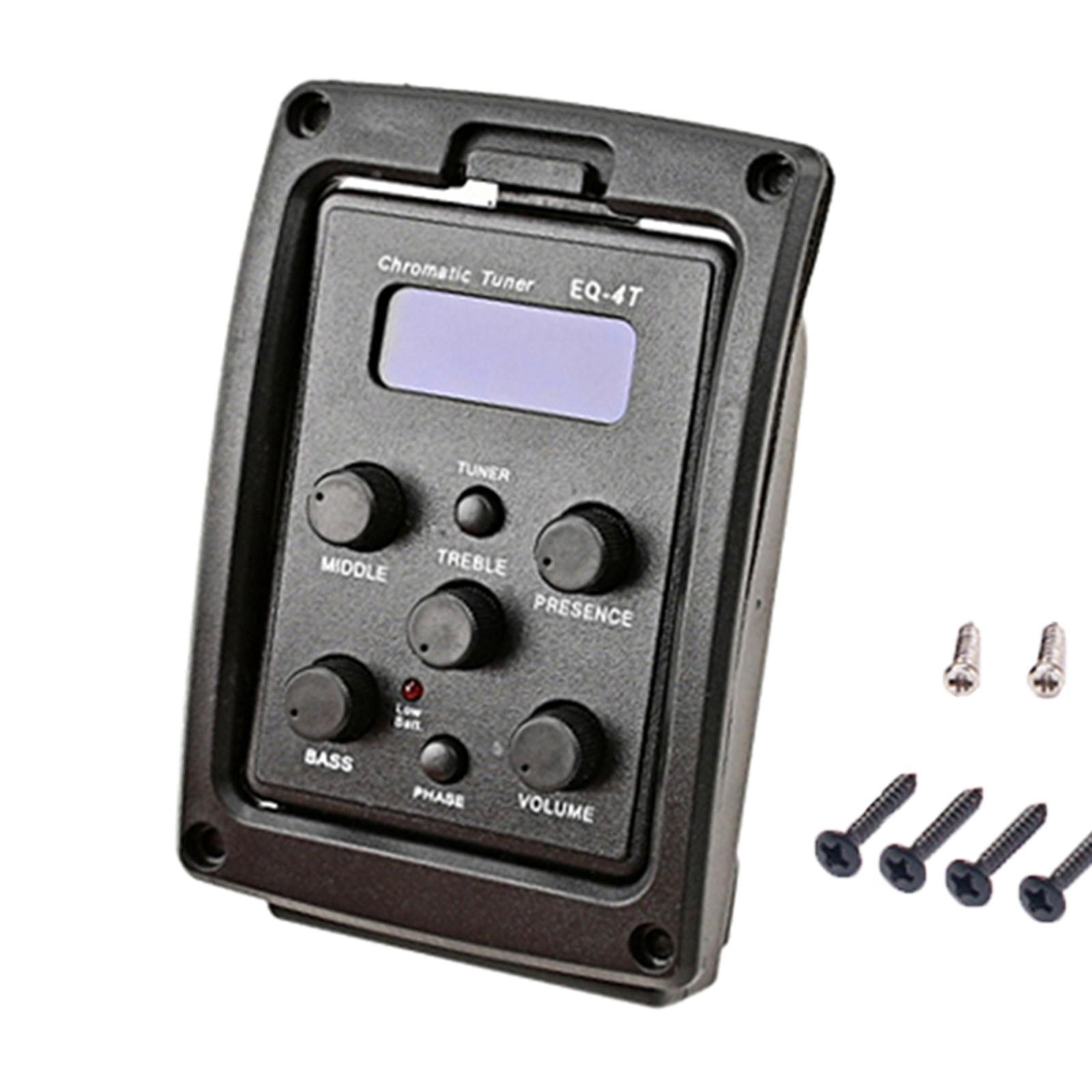Electric Guitar 4 Bands EQ Equalizer System Tuner Pickup for Bass Accessory
