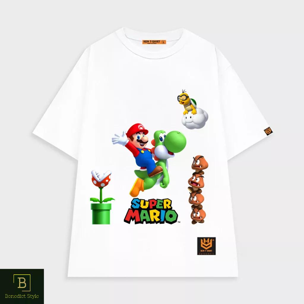 Áo thun tay lỡ unisex hình Super Mario game vui nhộn BND30