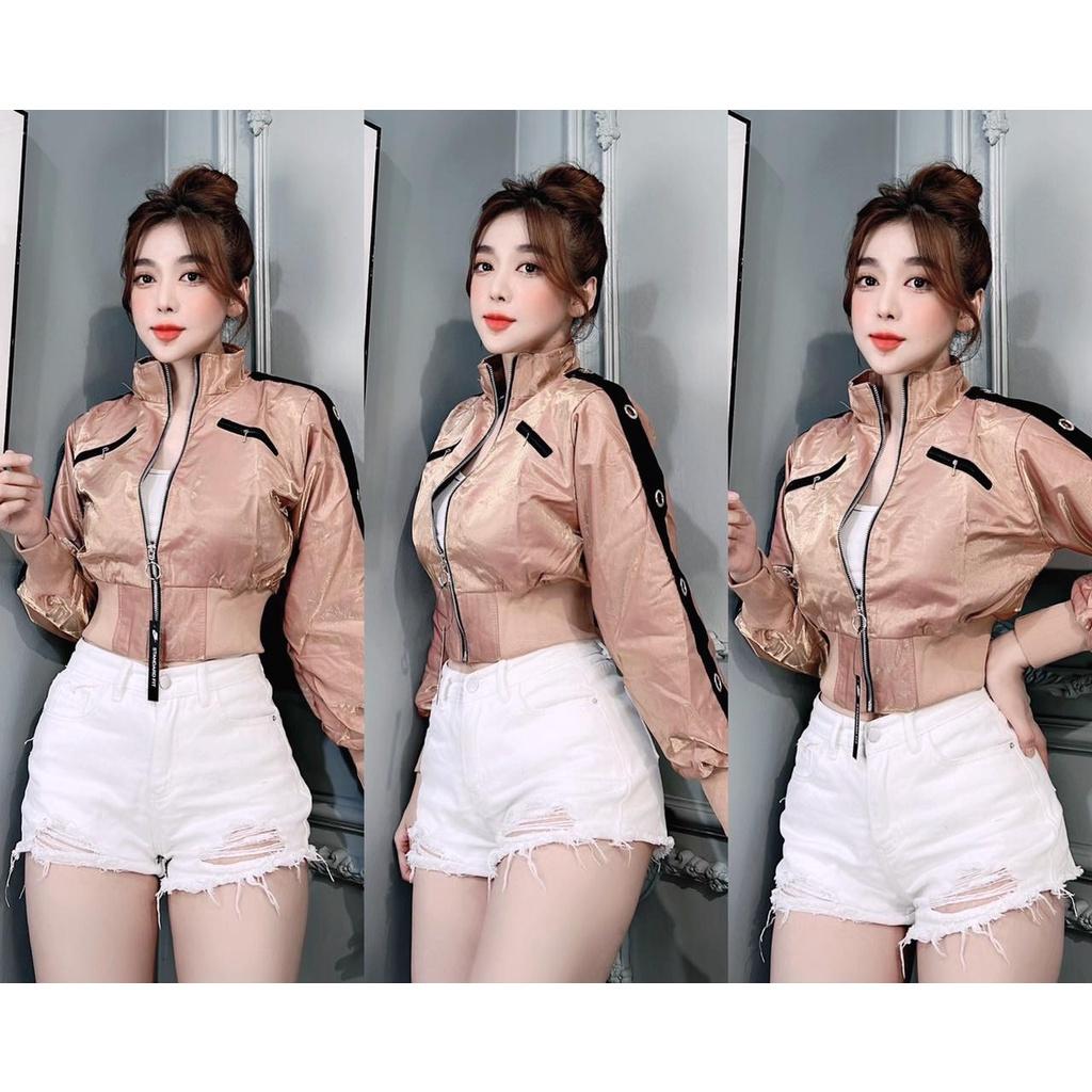 Áo Khoác Chống Nắng Dành Cho Phái Nữ Mẫu Áo Khoác Lửng Viền Tay Phối Khoen Cực Đẹp Hợp Thời Trang Nữ Lửng