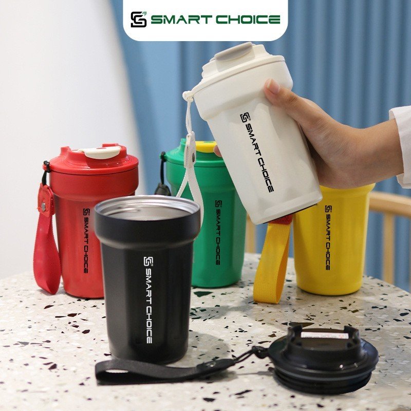 Cốc Giữ Nhiệt Coffee Cup 480ML SMARTCHOICE 5 Màu Trẻ Trung, Tiện Dụng