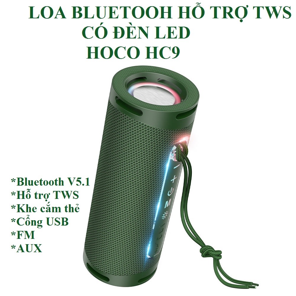 Loa không dây Bluetooth V5.1 hỗ trợ TWS cho điện thoại, laptop hoco HC9 - Hàng chính hãng