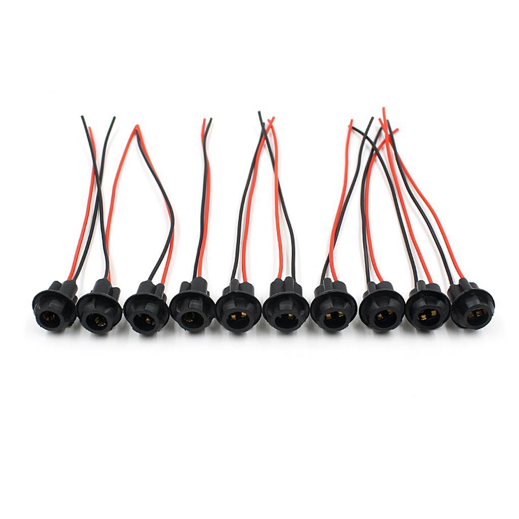 10 Pieces T10 5050 Bulb Socket Holder Connector Pre-wired Adapter
