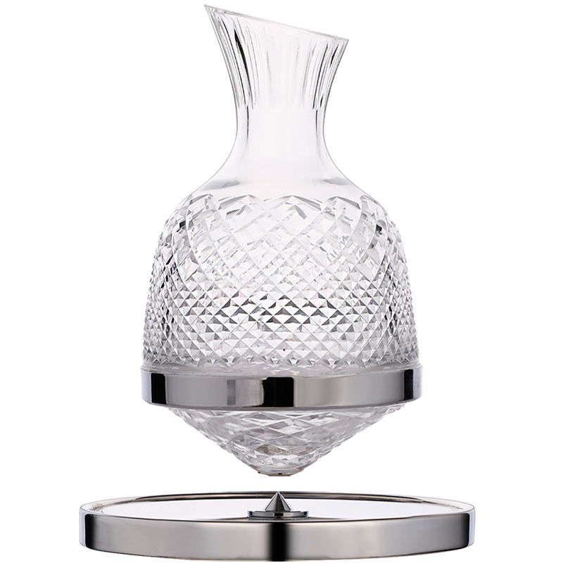 Bình chiết Vang Xoay 360 ° Sang Trọng kèm 2 Ly Vodka Bourbon Whisky 1500mL có hộp đựng bằng da