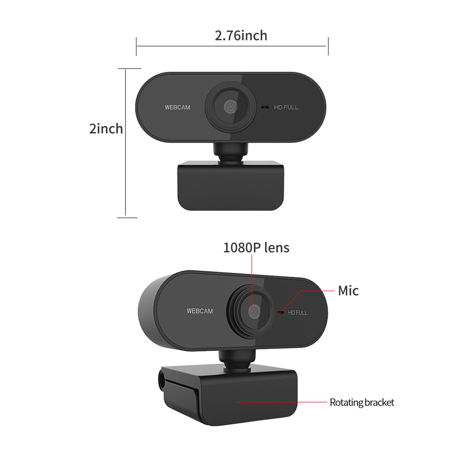 1080P Web Camera with Microphone Desktop Laptop Webcam for Live Streaming Recording Video Call Support Auto Focus