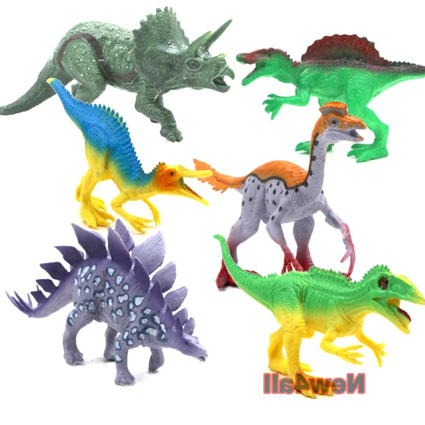 Bộ 6 đồ chơi mô hình Khủng Long kỉ Jura World (Size lớn 6x17 cm) New4all Dinosaur nhựa PVC an toàn cho bé 3 tuổi