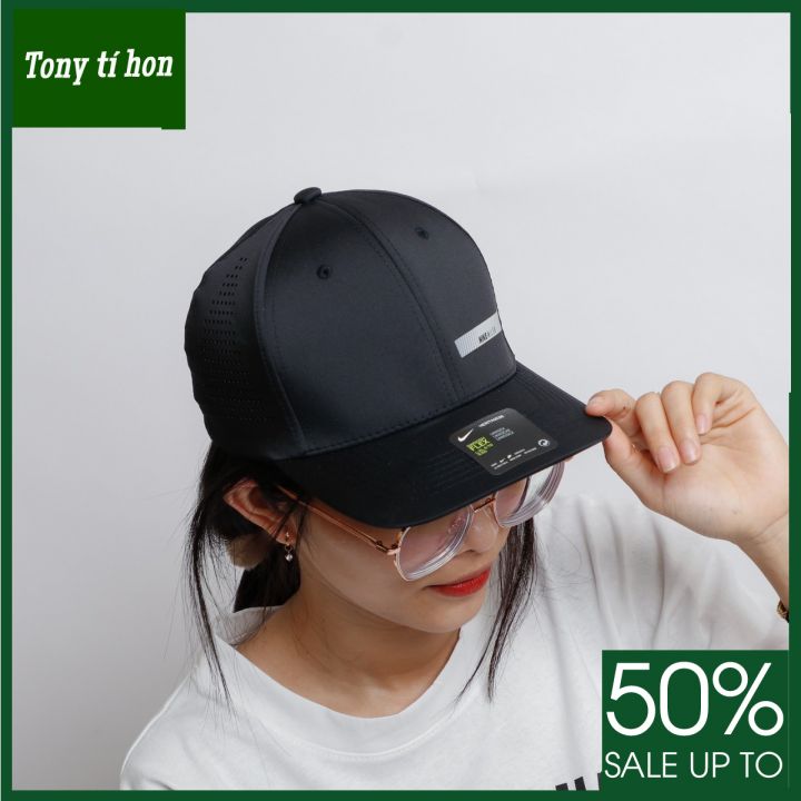 Tony tí hon - Mũ/nón kết lưỡi trai Miler dù đục lỗ bít đuôi cá tính thời trang nam nữ cao cấp màu đen/trắng