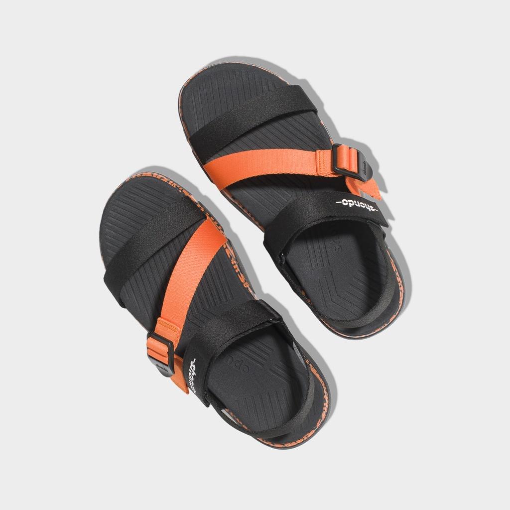 Giày Sandals Nam Nữ Unisex Shondo F7 Track Monogram vẽ tay Cam F7T1089