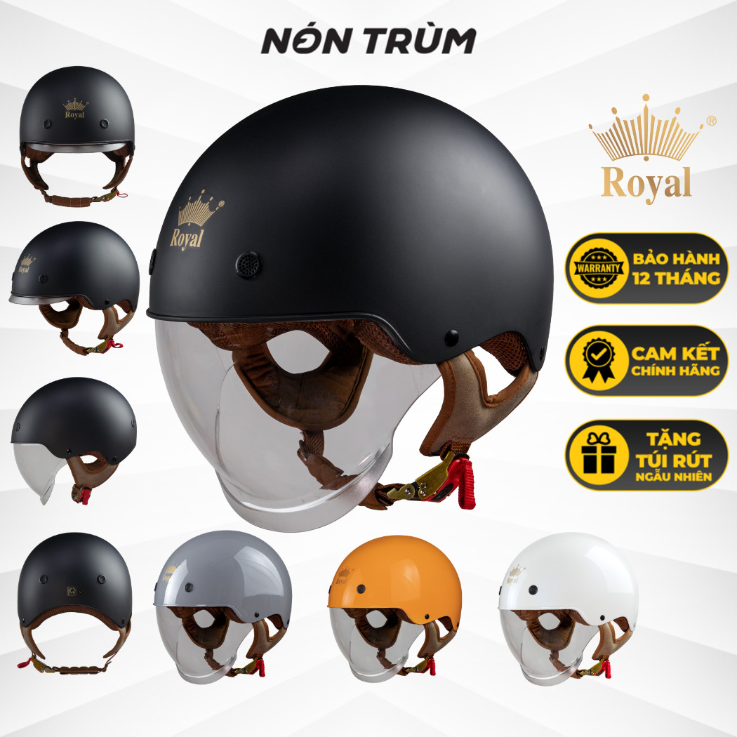Mũ bảo hiểm xe máy nửa đầu Royal M239 kính âm