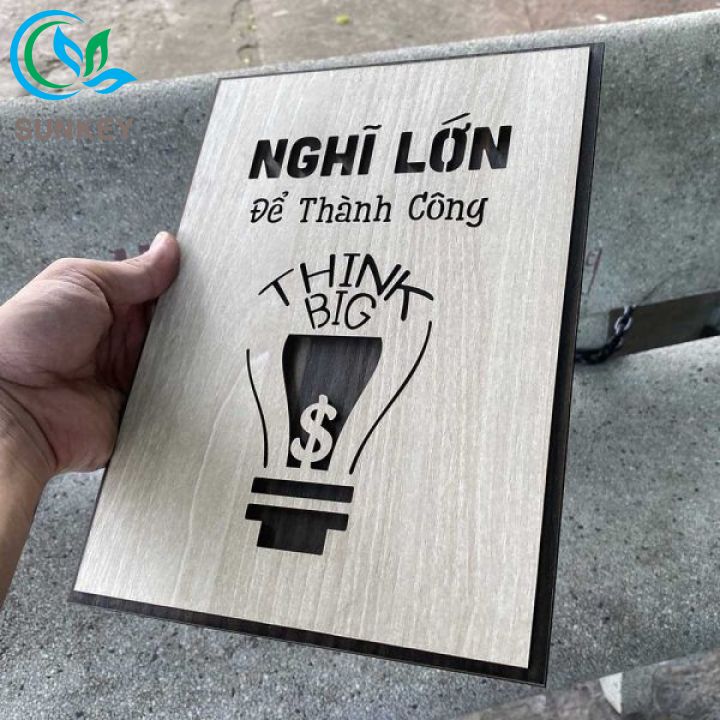 Tranh Treo Tường Trang Trí Decor - Tranh Động Lực Slogan - Nghĩ Lớn Để Thành Công - Trang Trí Nhà Cửa, Văn Phòng Làm Việc, Tạo Động Lực