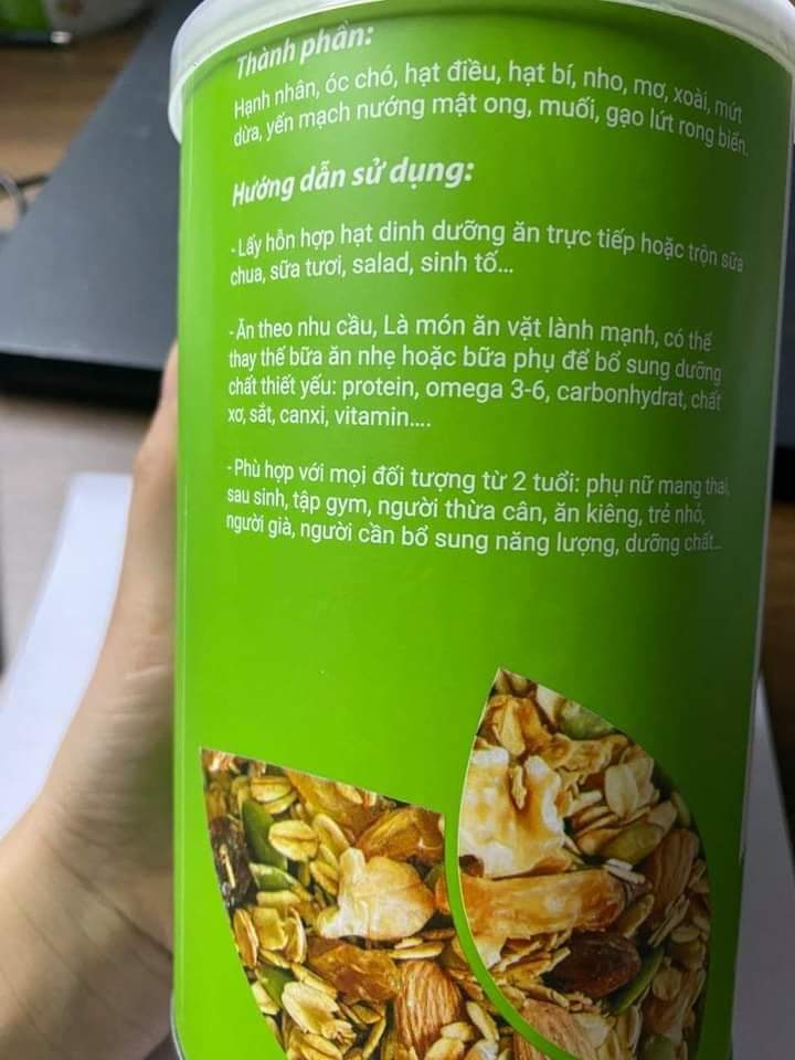 2 Hộp Ngũ Cốc Granola Min Min _ Ngũ Cốc Hạt Ăn Liền Granloa Min Min