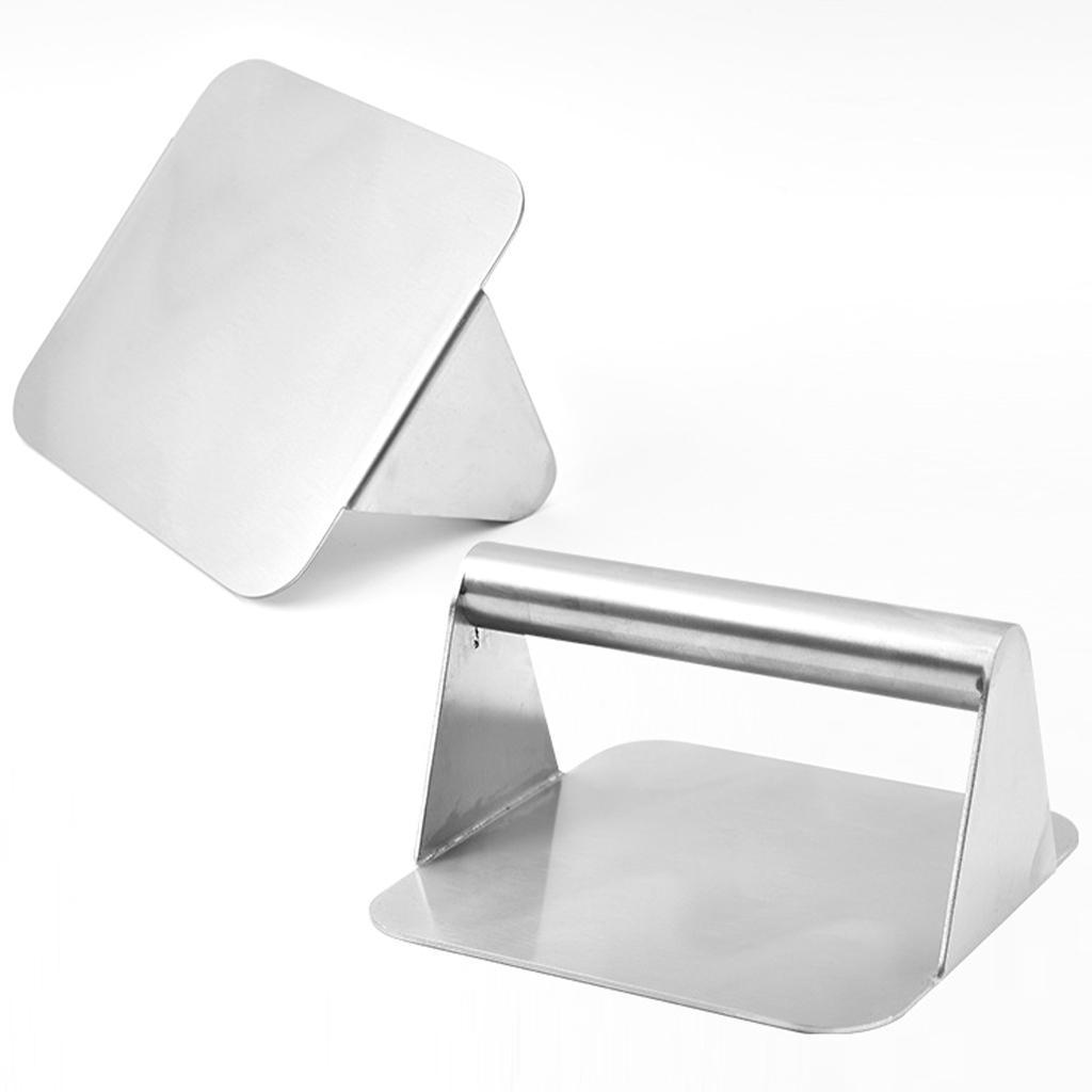 2pcs Manual Burger Press Meat Smasher Bacon No-Rust Accessory Kitchen Tool