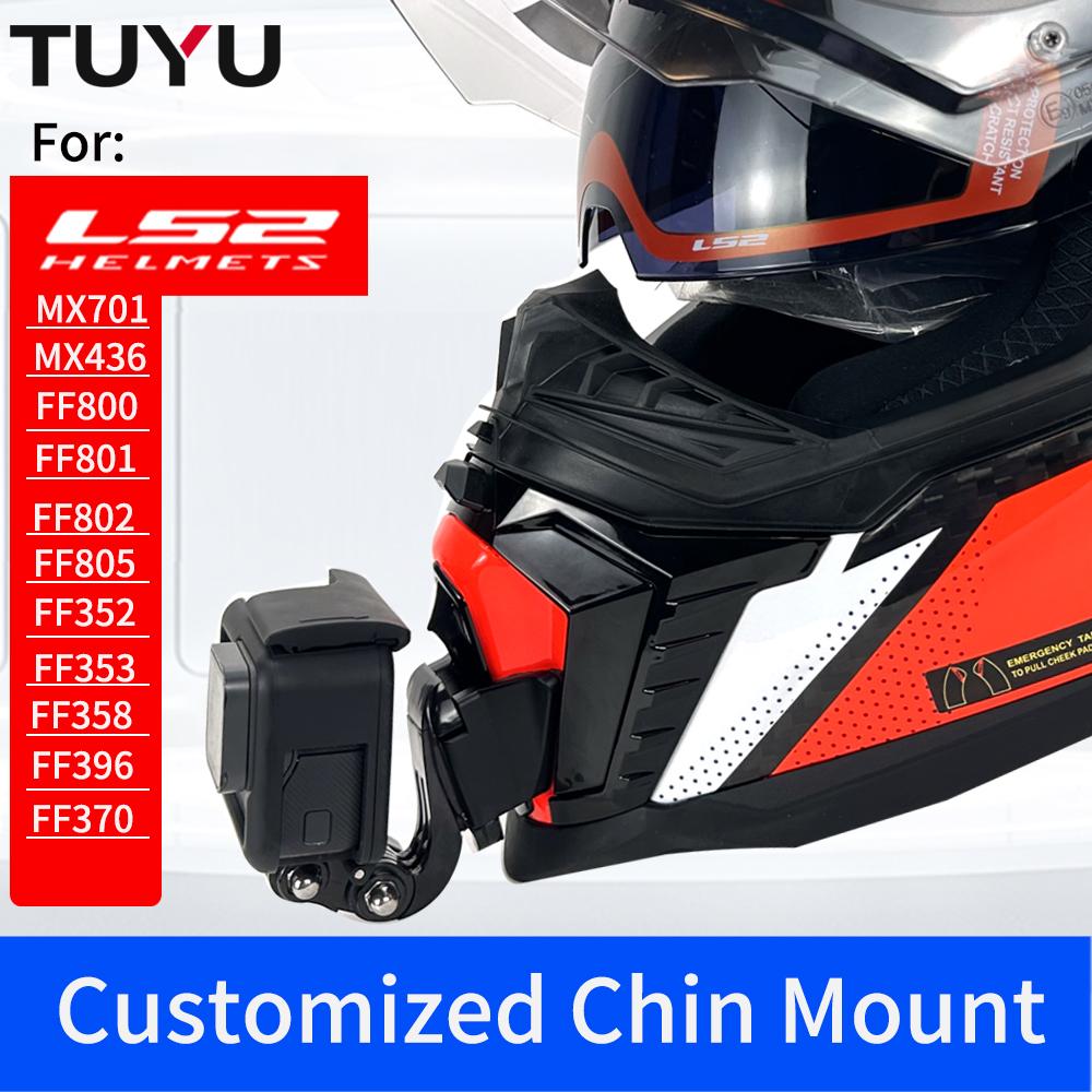 Tuyu Premium Tùy chỉnh mũ bảo hiểm xe máy LS2 MX701 FF801358 Luminium Chin Mount cho GoPro Hero10 Insta360 x2 3 Phụ kiện DJI