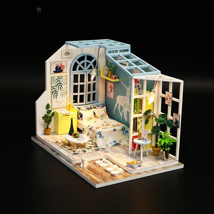 Mô hình nhà DIY Doll House Family Nap Kèm Mica Chống bụi