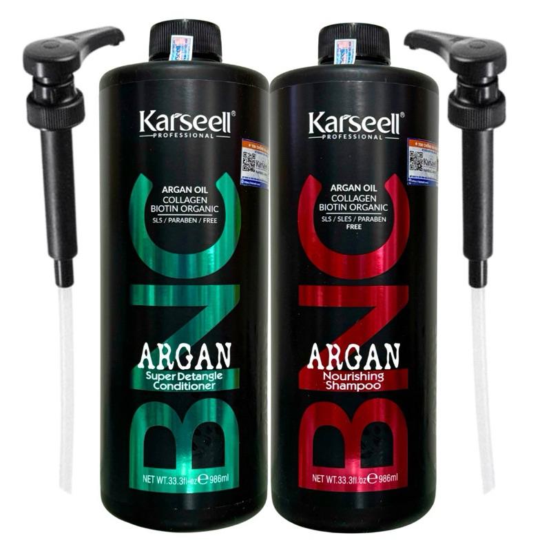 Cặp dầu gội xả Karseell BNC Argan Collagen siêu mươt Tóc + Gói hấp ủ 100ml