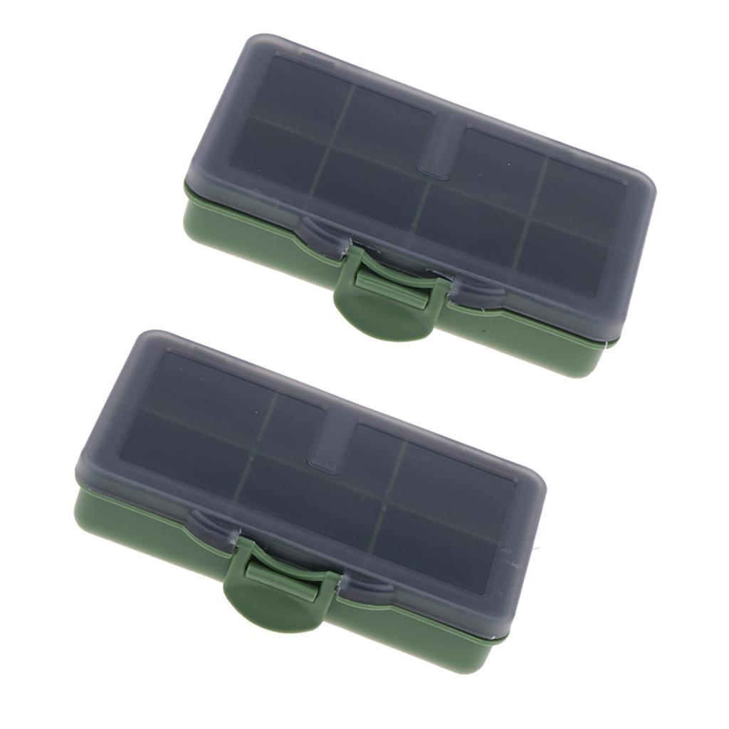 2 Pieces Carp Coarse Fishing Tackle Box Bit Complete Box System for Hooks Swivels Beads Spinners Tackle