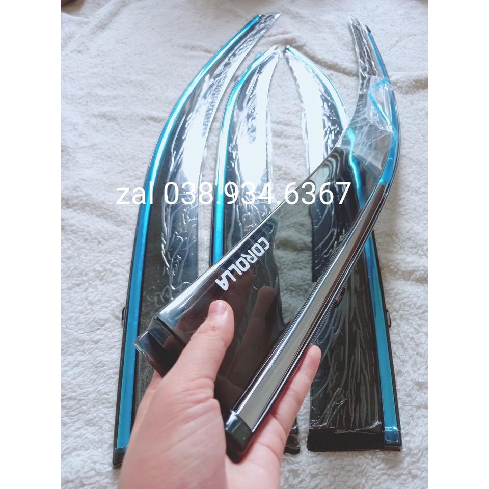 Vè che mưa cho xe ô tô Altis 2003-2007 chỉ mạ crom cao cấp nhất thị trường, logo corola sang trọng