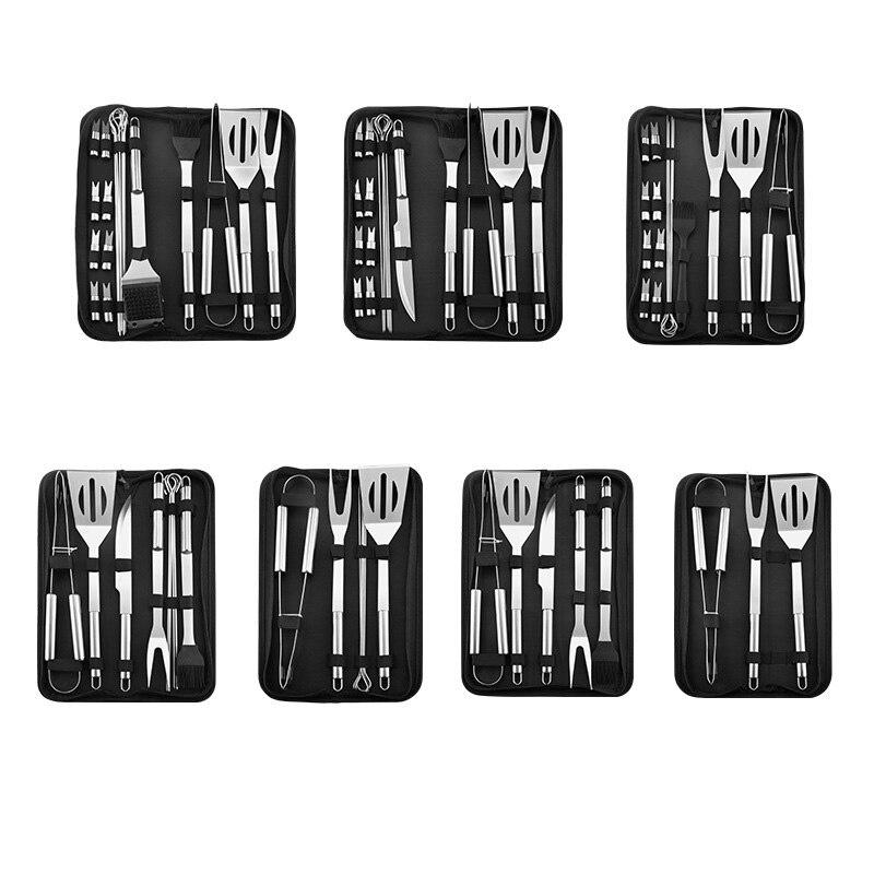 Ngoài trời Du lịch Barbecue Set Phụ kiện thịt nướng gia đình Công cụ tiệc di động Túi di động Tiện ích dụng cụ nướng.