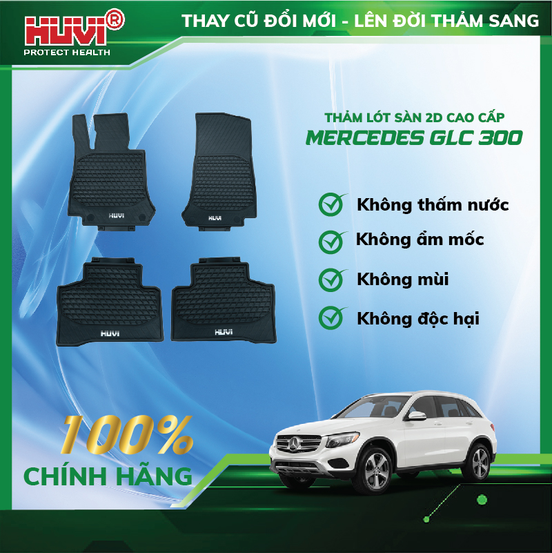 Thảm lót sàn ô tô Mercedes GLC 300 không mùi, không ẩm mốc, ngăn bụi bẩn