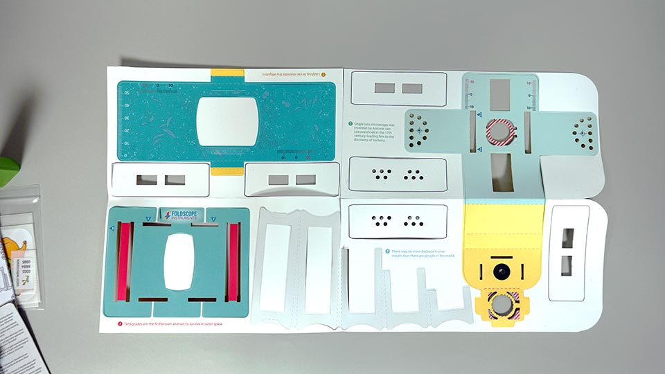 Combo Foldscope - Kính hiển vi giấy + Đèn Led + Lam Kính