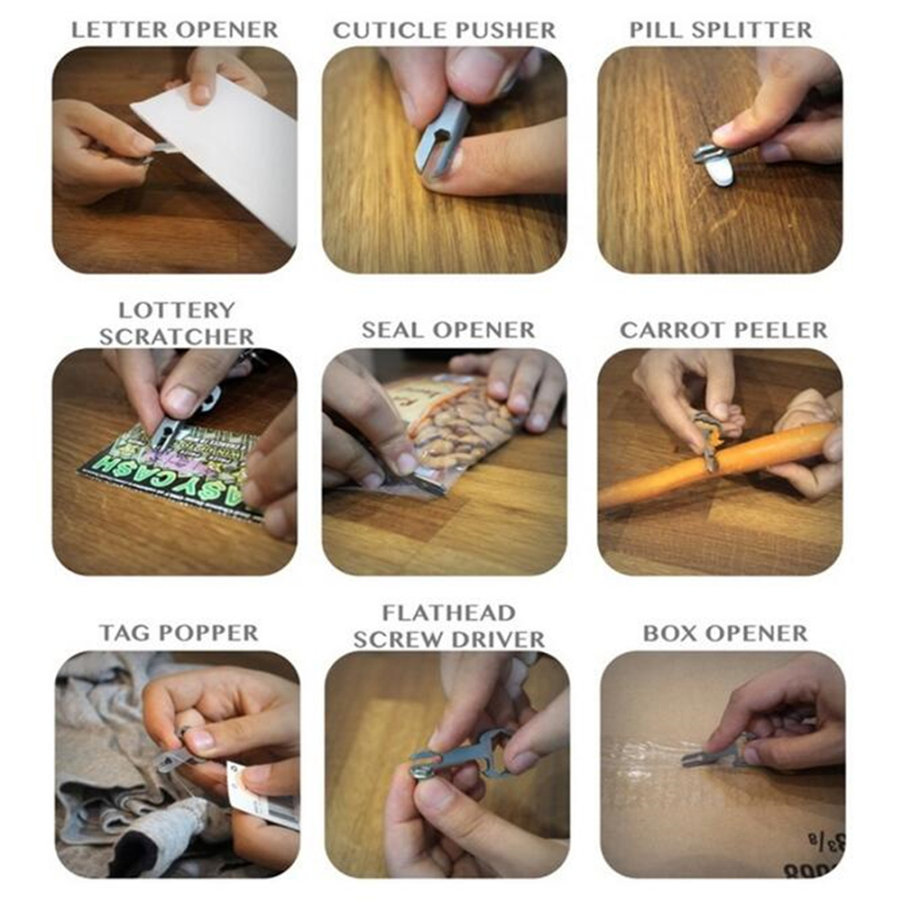 12 Dụng Cụ EDC Đa Chức Năng Bằng Thép Không Gỉ