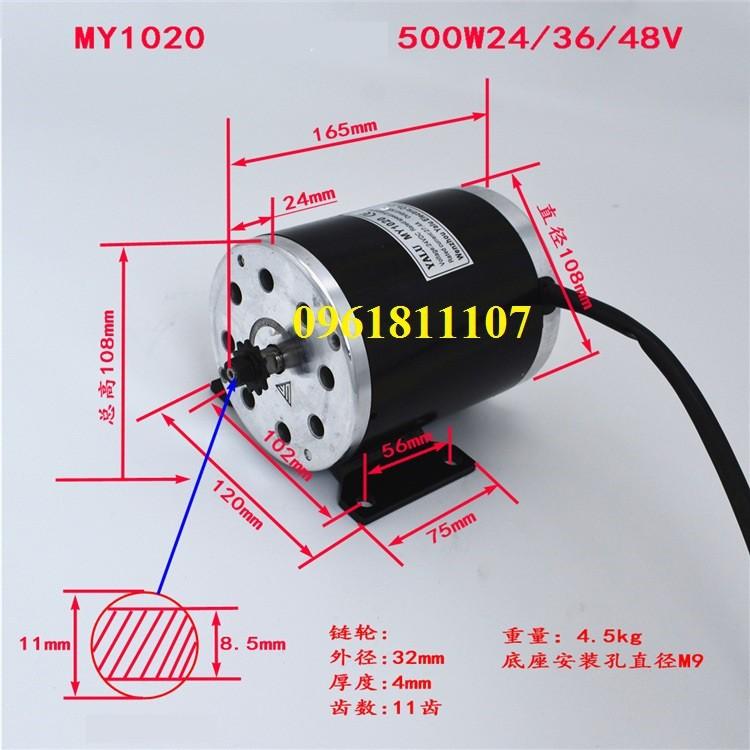 Motor 24V 500W độ kèn hơi các loại
