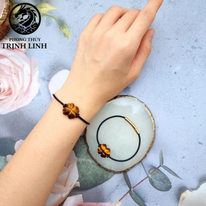 VÒNG TAY CỎ BỐN LÁ VÀNG NÂU