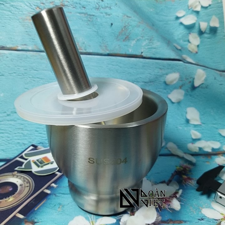 Bộ CỐI CHÀY INOX SUS 304 BẦU có NẮP. Dụng cụ nhà bếp Chày giã nghiền thực phẩm tỏi tiêu ĐA NĂNG Chày cối là dụng cụ thiết yếu mọi gia đình và Nhà hàng