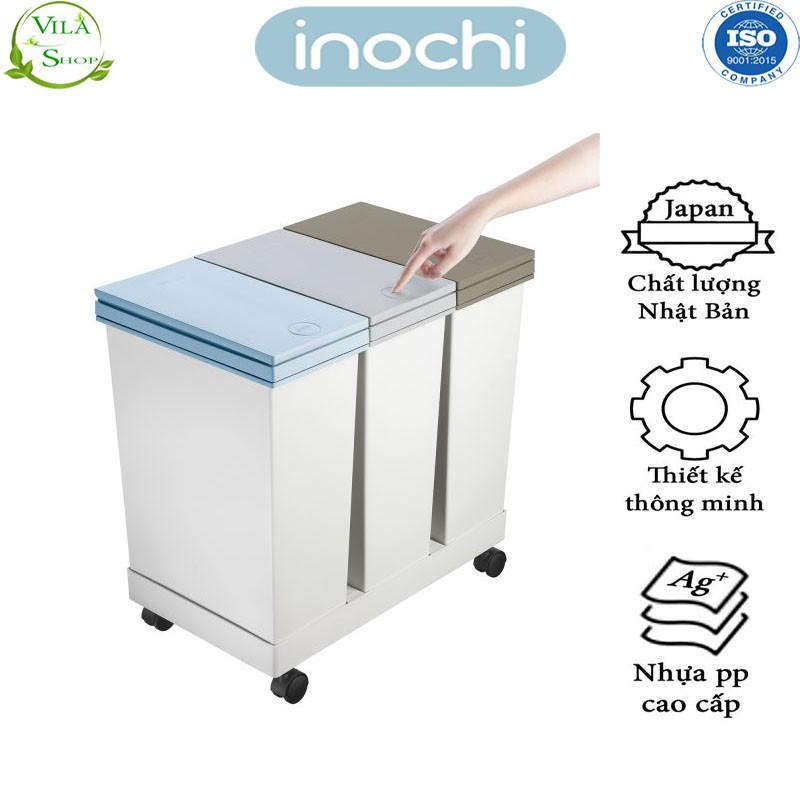 Thùng Rác Phân Loại 3 Ngăn Hiro Inochi Làm Thùng Rác Công Ty, Khách Sạn, Nhà Hàng Đựng Rác Gia Đình