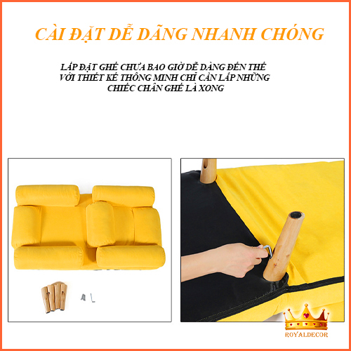 Ghế Lười Thư Giãn Kèm Đôn ROYALDECORHN Lắp Ráp Dễ Dàng - Ghế Sofa Bành Ngồi Đọc Sách Thư Giãn Ngả Lưng 180 độ Nghỉ Ngơi - Nội Thất Phòng Khách, Phòng Làm Việc, Phòng Ngủ