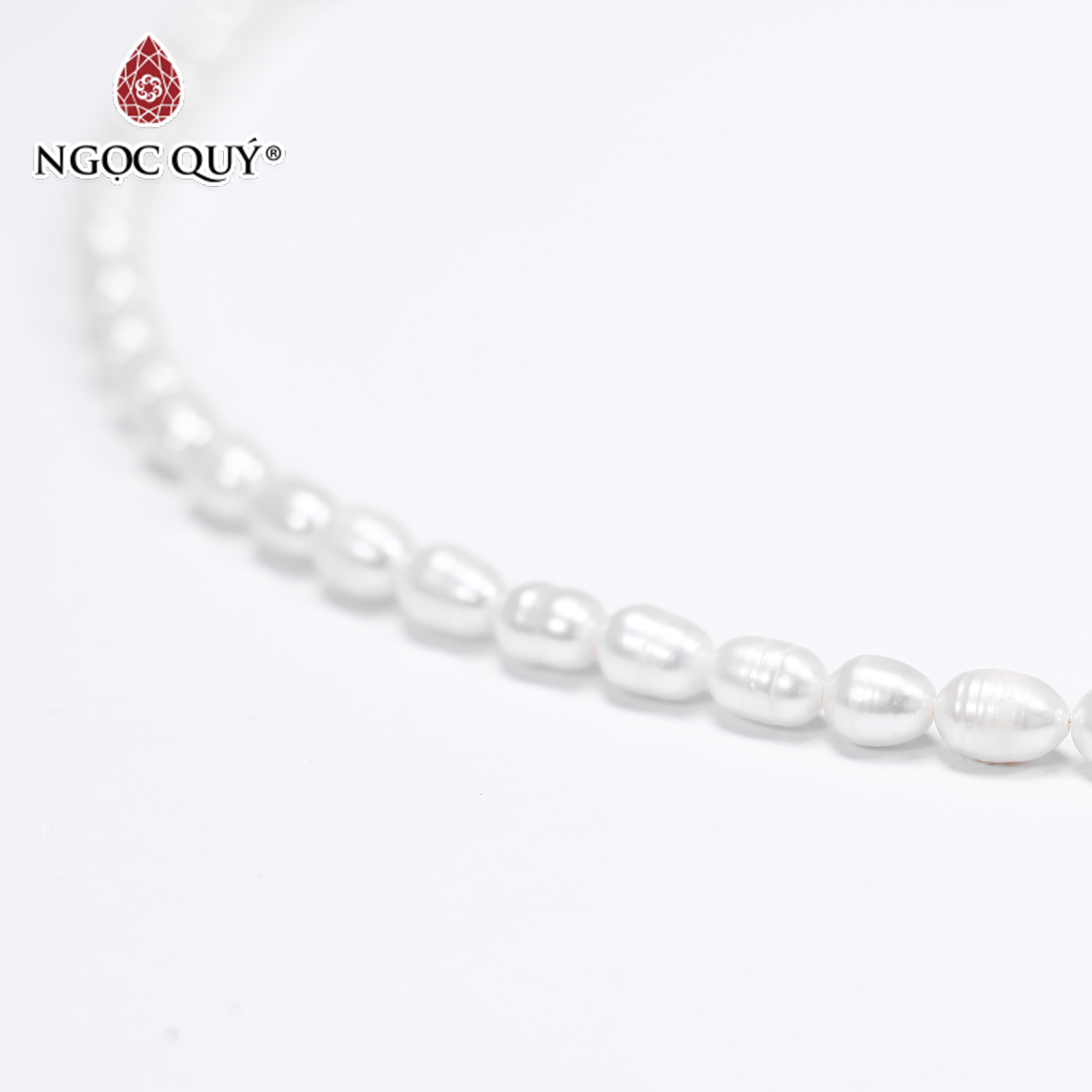 Chuỗi cổ ngọc trai nuôi 8x6mm - Ngọc Quý Gemstones