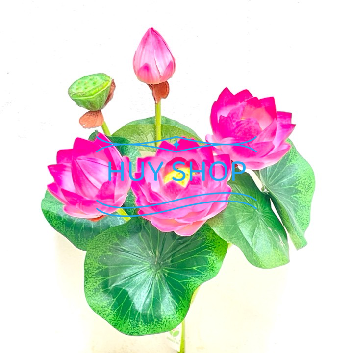 Hoa giả trang trí - Bụi Hoa SEN  vải cao cấp