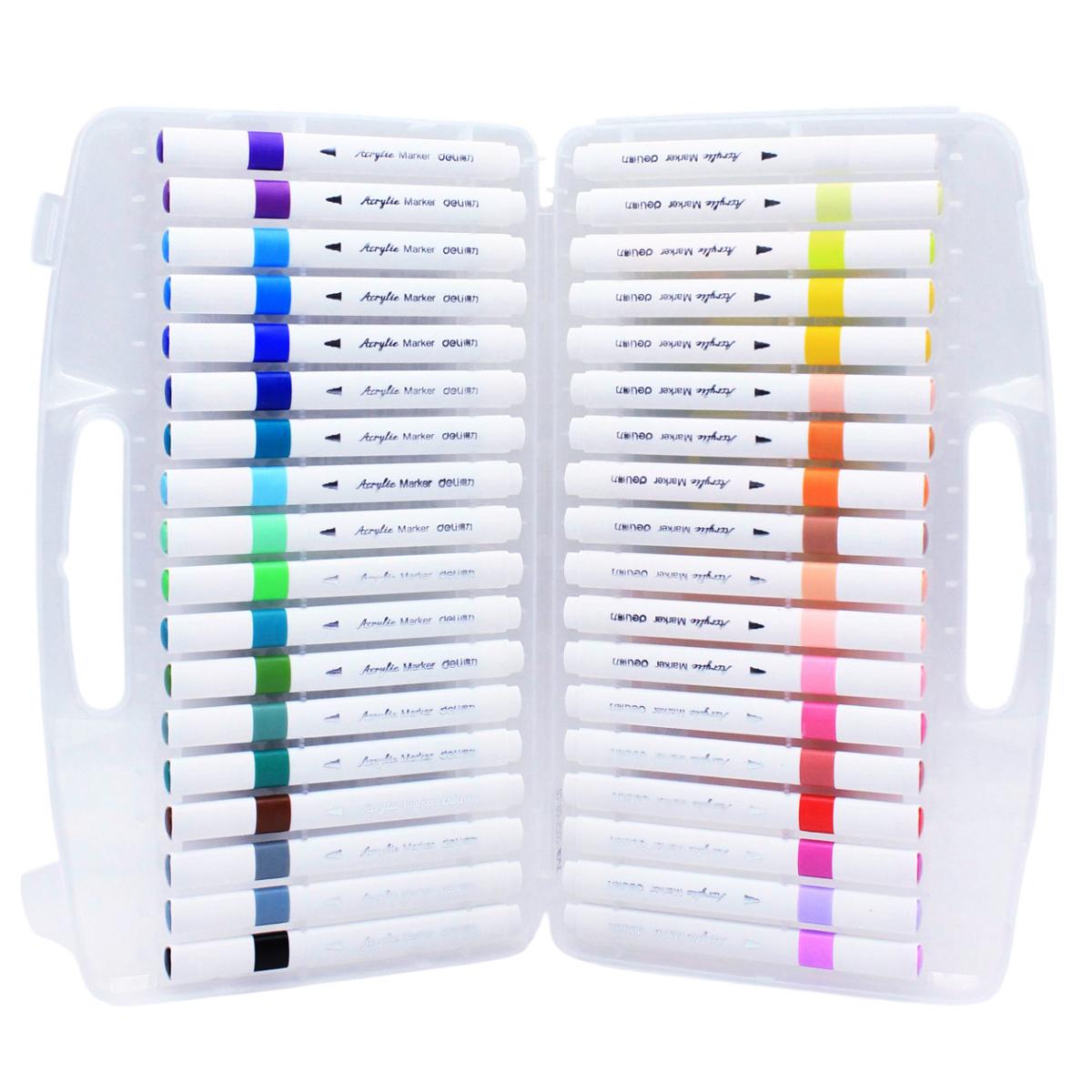 Hộp 36 Bút Màu Acrylic Marker Deli HM166-36