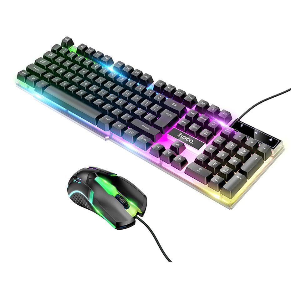 Combo Bộ bàn phím và chuột gaming chơi game cao cấp Hoco PC11 LED RGB cho game thủ - hàng chính hãng