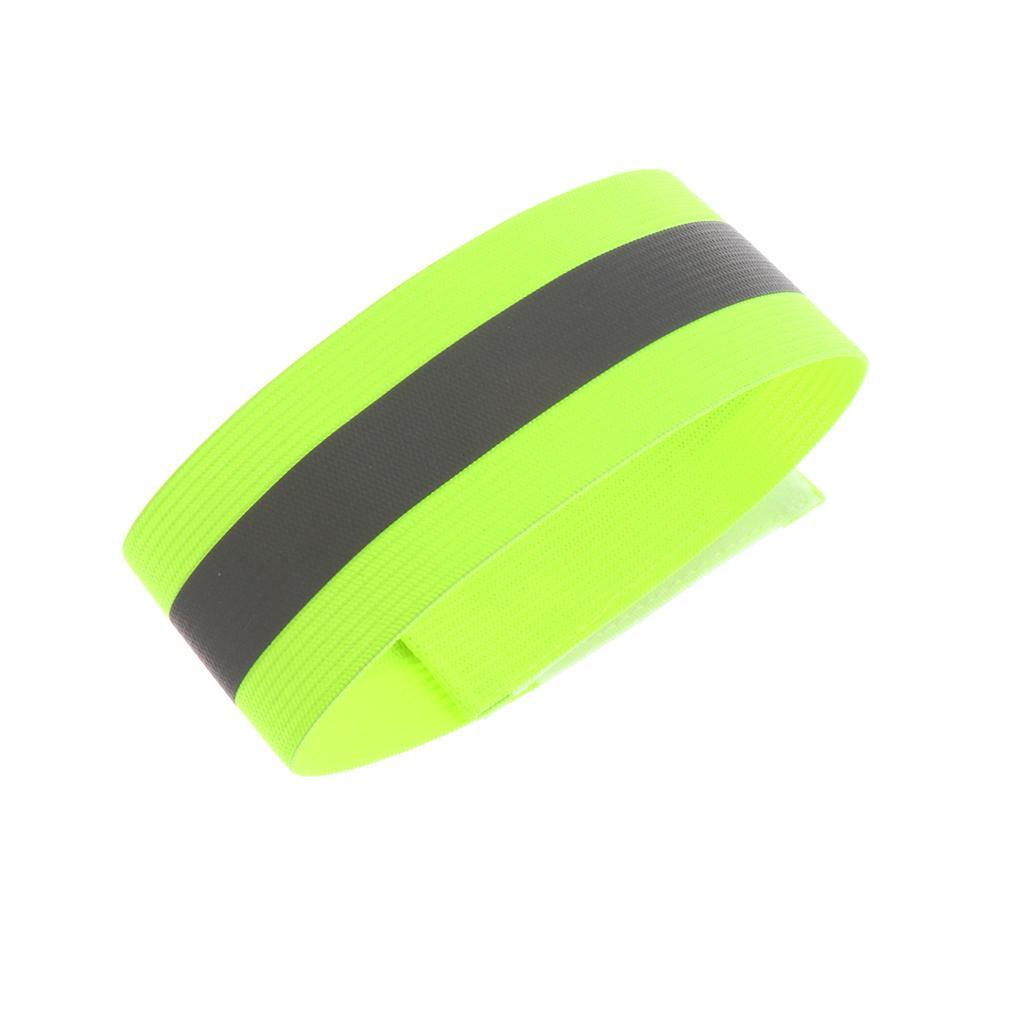 4pcs Reflective Running Cycling Jogging Hand Wrist Ankle Arm Leg Band Yellow