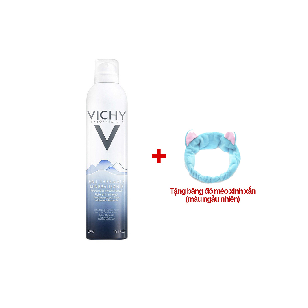 Xịt Khoáng Dưỡng Da Vichy Thermal Mineralizing Water 300ml (Tặng băng đô mèo xinh xắn)