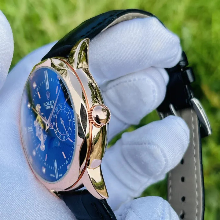 [Máy Cơ Automatic ] Đồng hồ RoLex Cơ Sun Moon 2 Màu Chạy Full Kim (Bảo Hành 2 Năm)