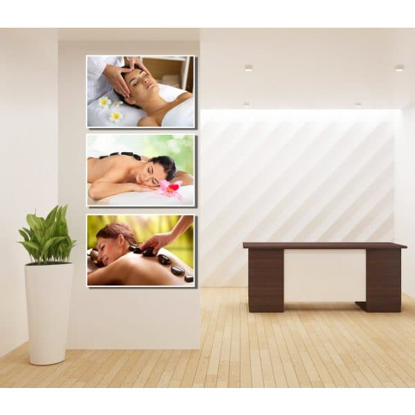 Tranh treo tường – Tranh spa room CC169 - Vải canvas kim tuyến  cán PiMa - công nghệ in UV hiện đại - Khung viền composite - độ bền màu trên 10 năm.