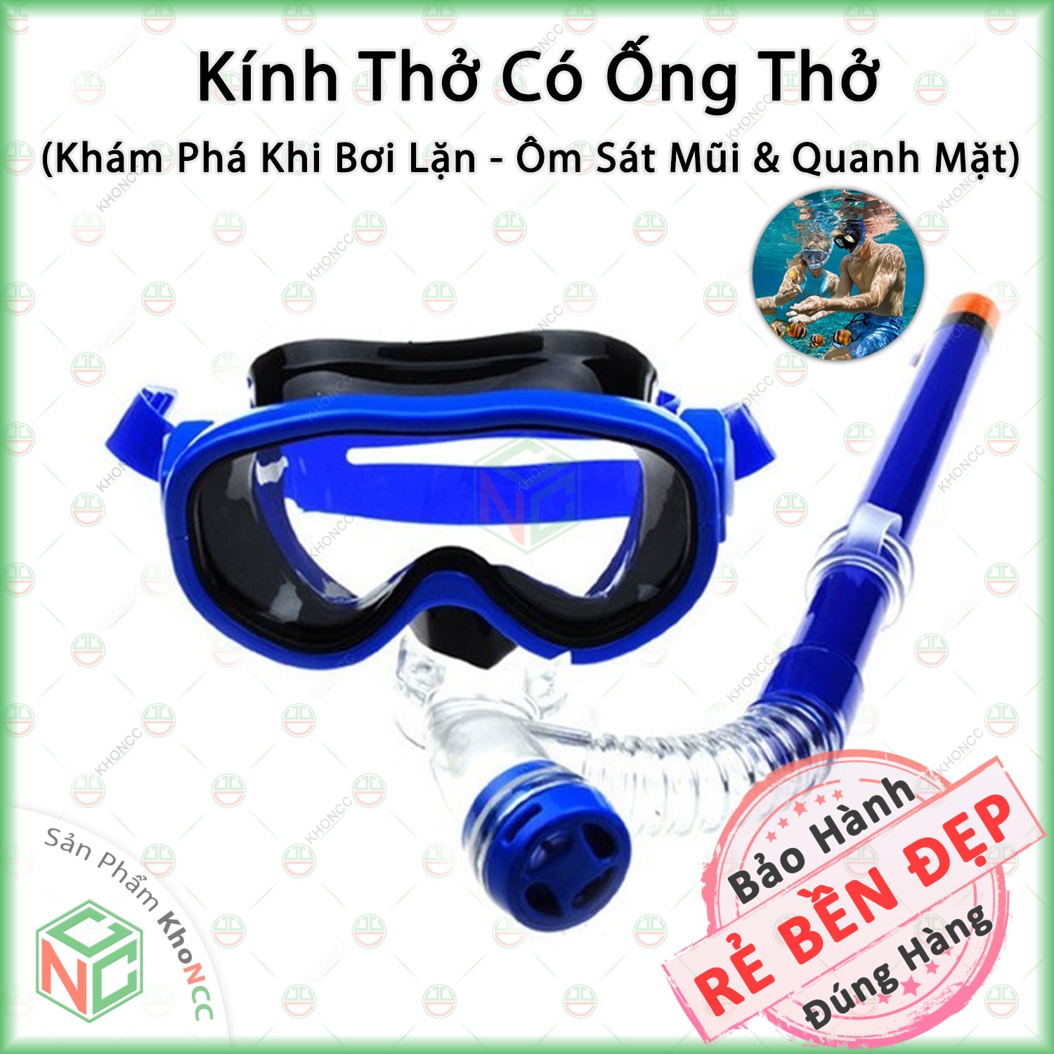 (Khám Phá) Kính Bơi Lặn Kèm Ống Thở Độc Lập KhoNCC Hàng Chính Hãng - Cho Bé Nhìn Sâu Tận Đáy Hồ - KLM-KBCOT