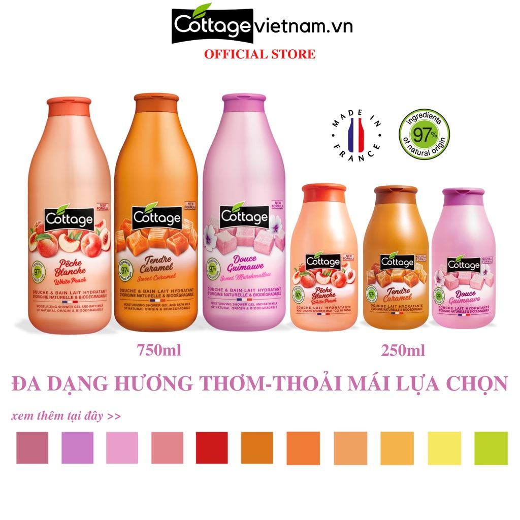 (Mẫu mới) Sữa tắm Cottage của Pháp, phân phối chính hãng, dung tích 250ml/750ml