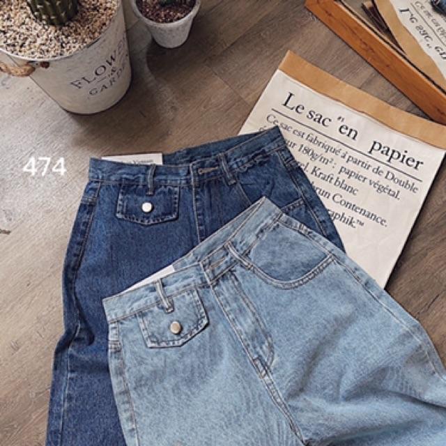 Quần Baggy JEANS lưng cao cơ bản