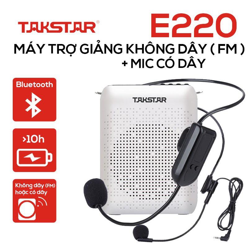 Máy trợ giảng bluetooth TAKSTAR E220,  kèm mic không dây - Hàng Chính Hãng