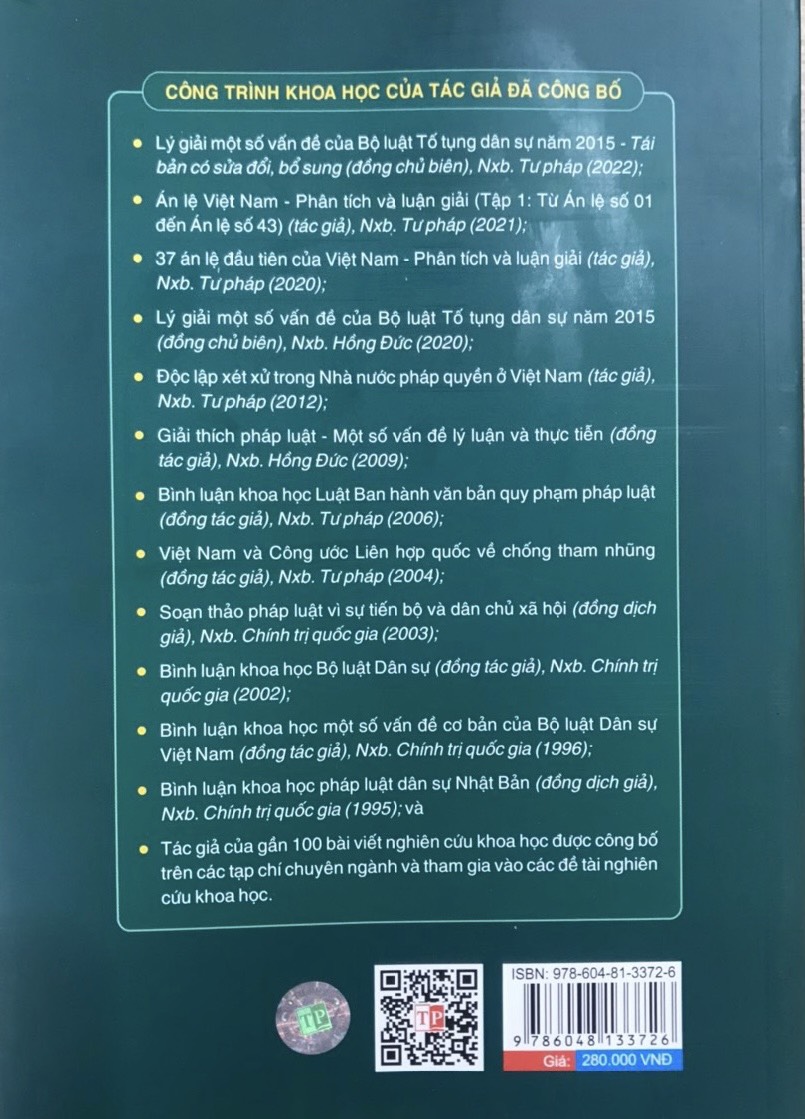 Án lệ Việt Nam - Phân tích và luận giải (Tập 2: từ án lệ 44 đến án lệ 70)