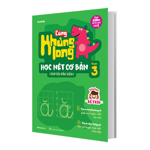 Cùng Khủng Long Học Nét Cơ Bản Quyển 3 (Chữ Cái Đầu Tiên) Bé Trai