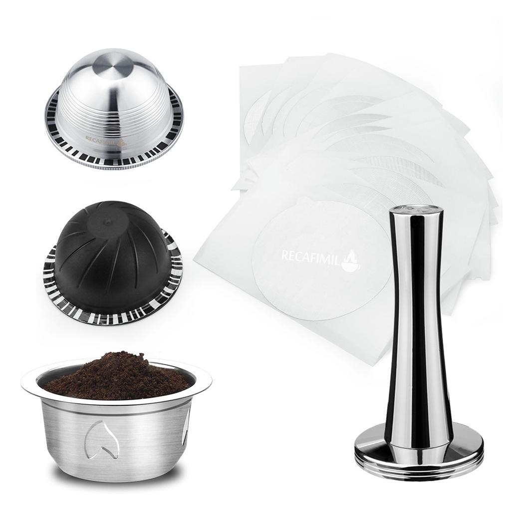 Refillable Stainless Steel Coffee Capsule With Cover For Delonghi ENV150