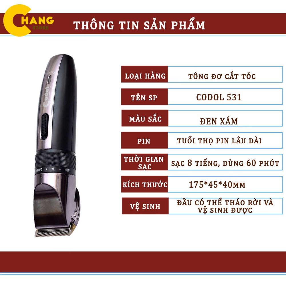 Tông Đơ Cắt Tóc CODOL 531 Chuyên Cắt Tóc Gia Đình Và Trẻ Em - Tặng Kèm 1 Bộ Kéo Cắt Tỉa Tóc