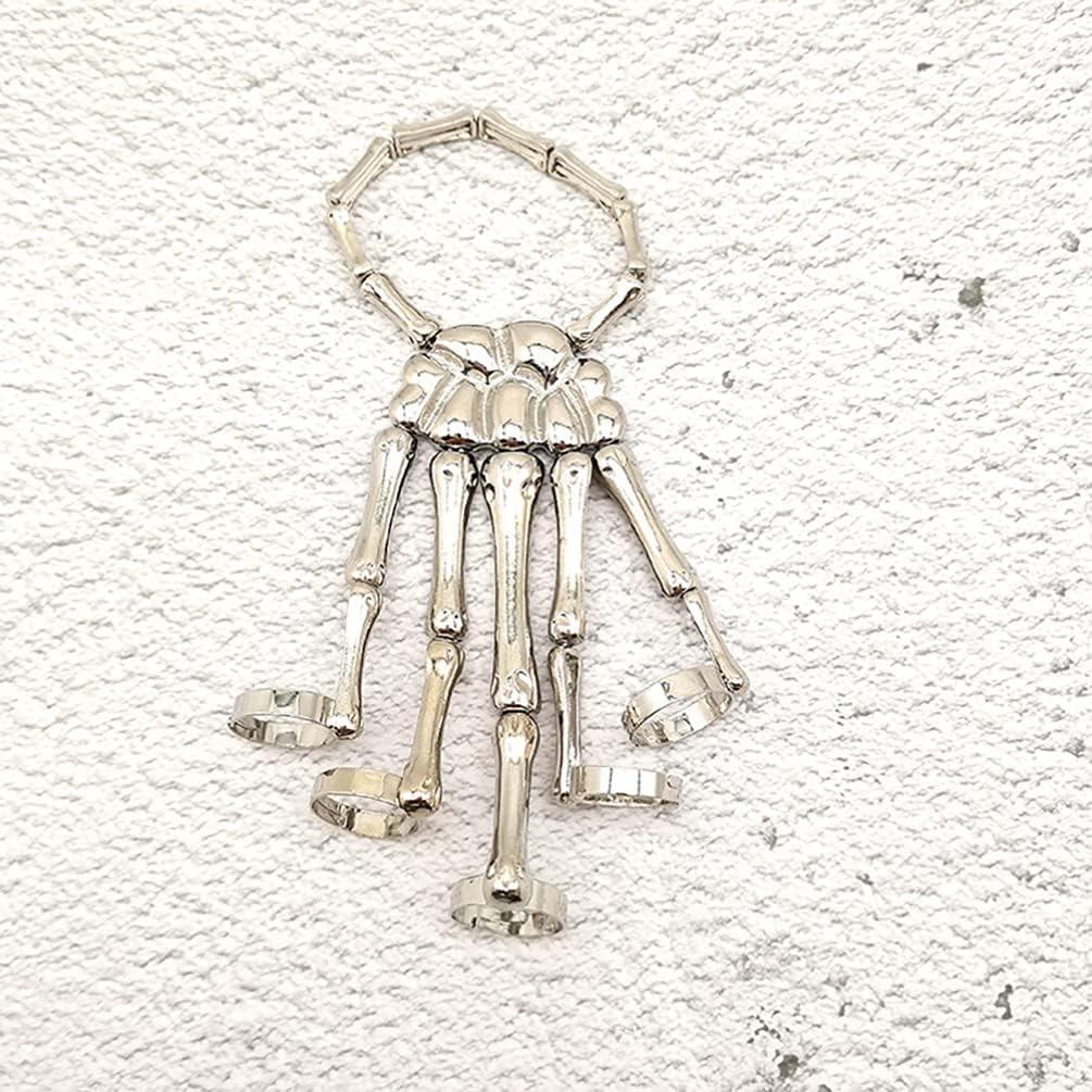 Bộ xương chung Vòng tay Hợp kim Ghost Bangle phóng đại trang phục cosplay ngón tay gothic cho nam giới